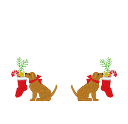 Dogs with Christmas Stockings